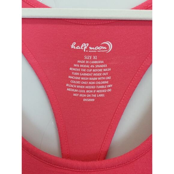 Half Moon By Modern Movement Athletic Workout Tank Dress Modal Women XL Salmon - Picture 7 of 8